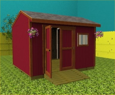 This backyard 12x10 wooden garden shed is 9'9" high with 7' tall walls 