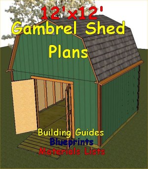 12x12 Gambrel Roof Shed Plans, Barn Shed Plans, Small Barn Plans
