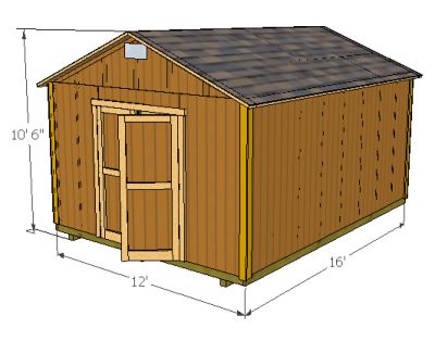 Storage Shed Building Plans, 12x16 Gable Shed plans