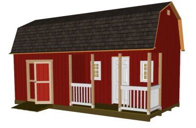 Barn Shed with Porch Plans