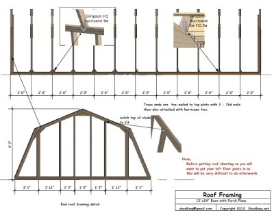 12x24 Barn Plans, Barn Shed Plans, Small Barn Plans