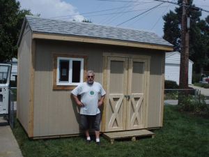  wide x 12' long x 9'9" tall saltbox shed has the following features