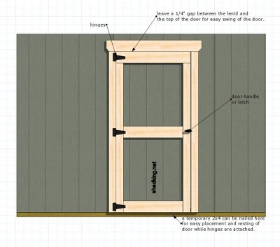 ... for building small or large single swing shed doors up to 3' wide