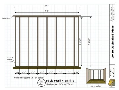 Backyard Storage Shed, 10x10 Gable Shed Plans