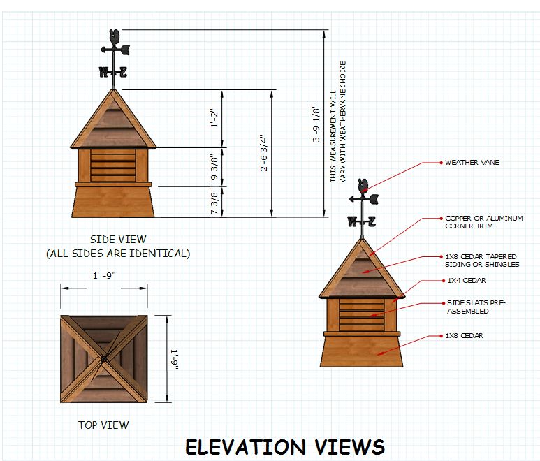 Free Cupola Plans For Your Neat Shed