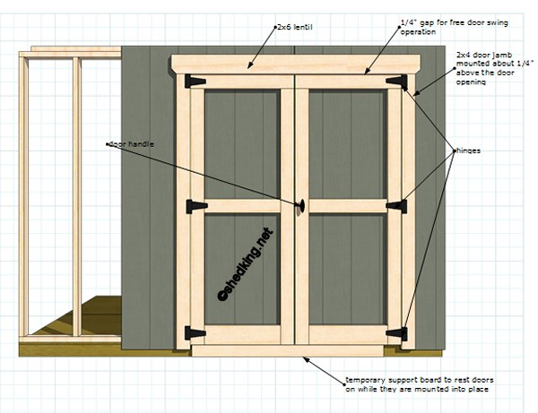 Swinging Barn Door Plans Double shed doors