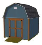 Use these detailed 10x12 gambrel shed plans to build a storage shed, workshop shed, chicken coop and more.  Building guide, materials list, email support.
