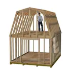 2 story shed truss plans providing lots of headroom in the loft area.