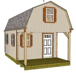 Use these 12x22 barn shed with porch plans to build a neat shed home, small cabin, tiny house, or small cottage.