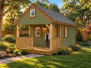 12x22 gable shed plan with front porch