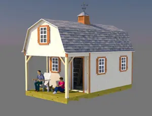 Use these 12x22 barn shed with porch plans to build a neat shed home, small cabin, tiny house, or small cottage.