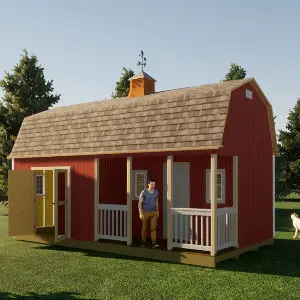 12x24 barn with porch and loft shed plan