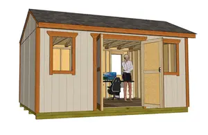 Use the 16x12 saltbox shed plans to build the perfect garden shed that is plenty big to store all your garden tools in including your riding mower.