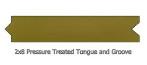Pressure treated 2x8 Tongue and Groove Board