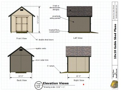 Backyard Storage Shed, 10x10 Gable Shed Plans