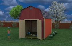 this 10x12 barn shed gives lots of storage