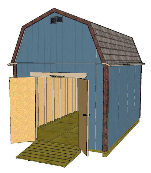 10x16 barn shed plan