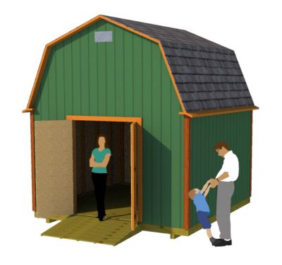 shed plans - 10x12 gambrel shed - construct101