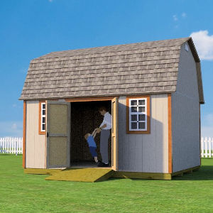 12x16 barn shed plan door on long wall