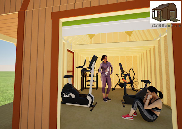 12x16 barn with porch gym shed plans