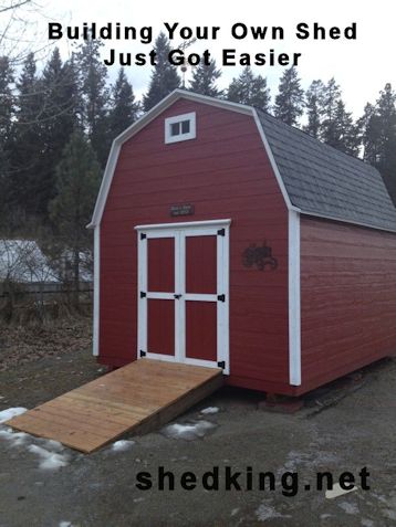 this 12x16 gambrel shed has a nice front porch and huge