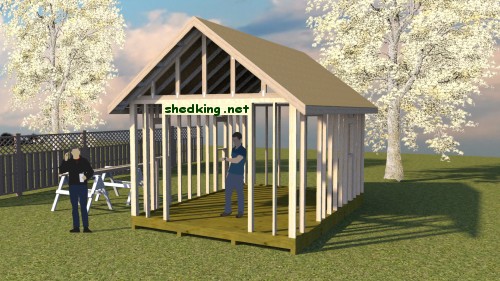 8x12 colonial large door shed plans backyard storage