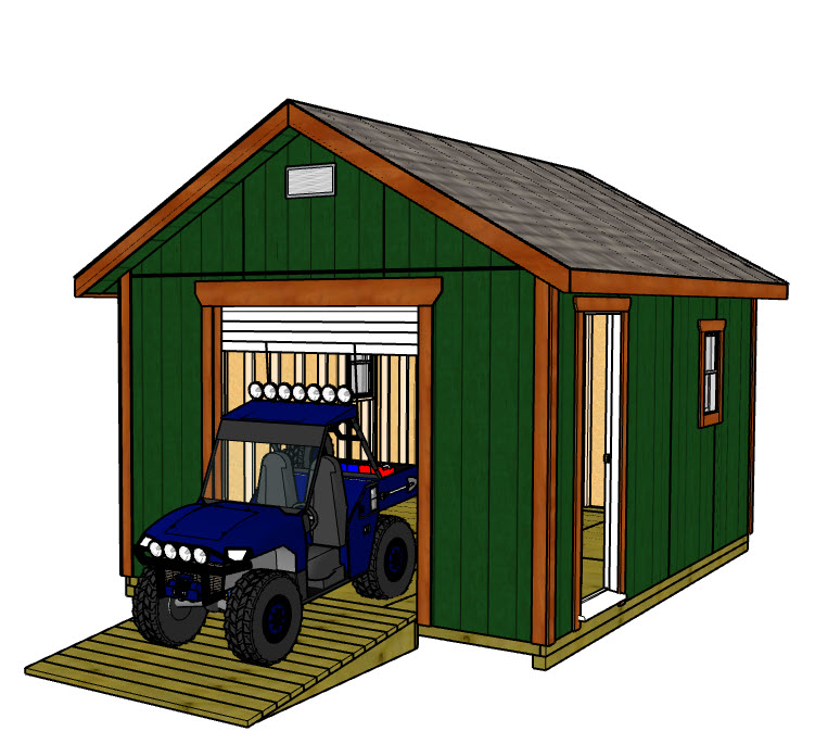 12x16 Gable with Garage Door