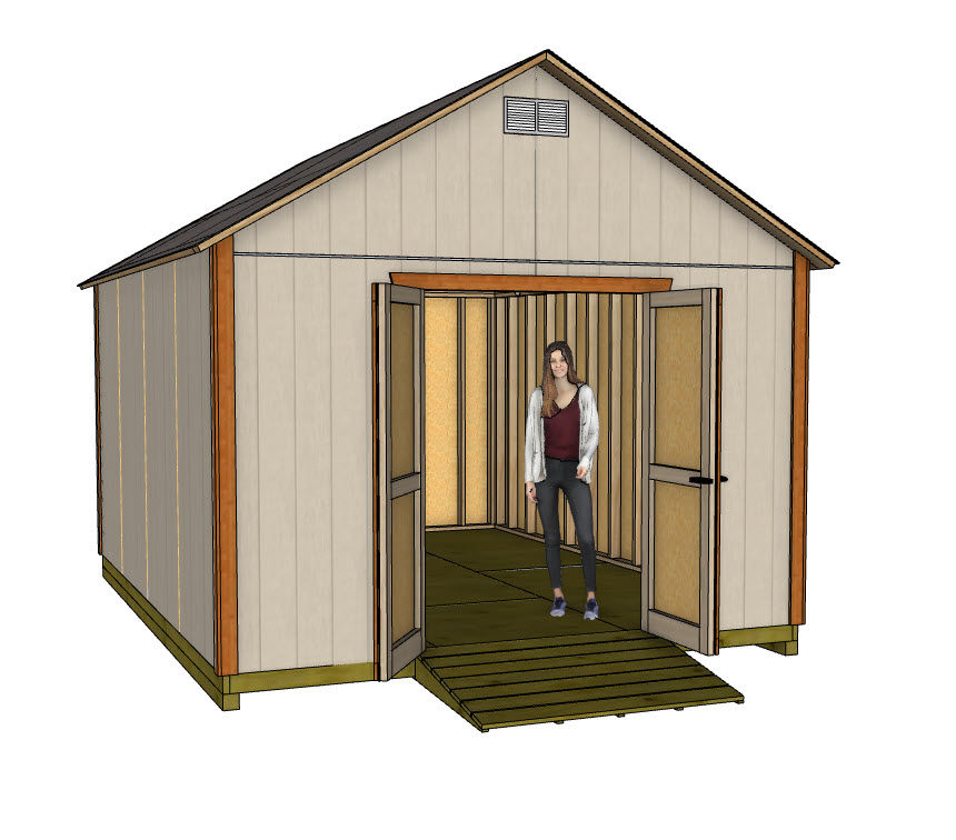 12x16 Gable Shed Plan