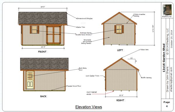 12x16 Garden Shed Plans