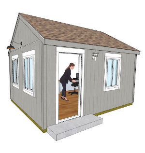 12x16 Office shed plan 300x300