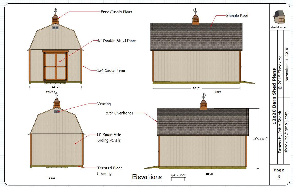 Easy to Use 12x20 Barn Shed Plans