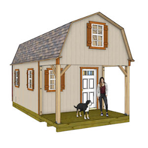 12x22 barn with porch shed plan