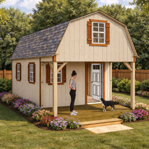 12x22 barn with porch and loft shed plan
