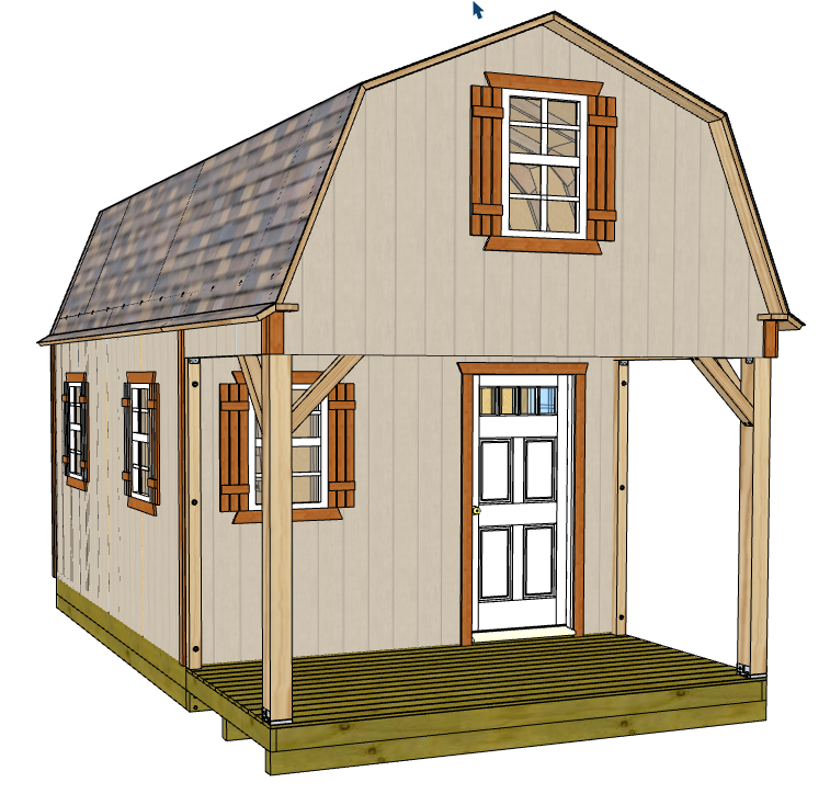 12x22 barn with front porch