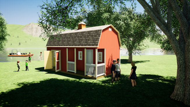 12x24  shed house barn style roof