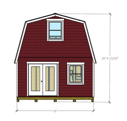 16x20 barn shed dimensions