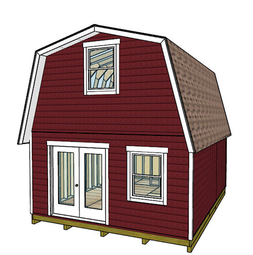 16x20 Barn Shed Plan 500