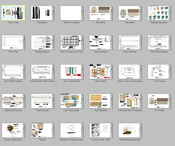 16x30 barn shed plans have 29 pages of blueprints