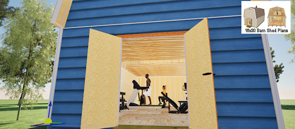 16x30 gym workout shed
