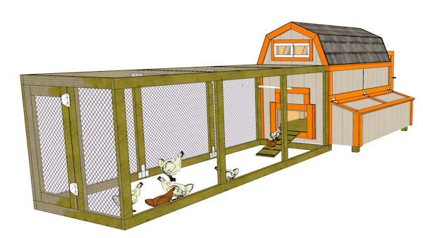 4x8 chicken coop plans with chicken run