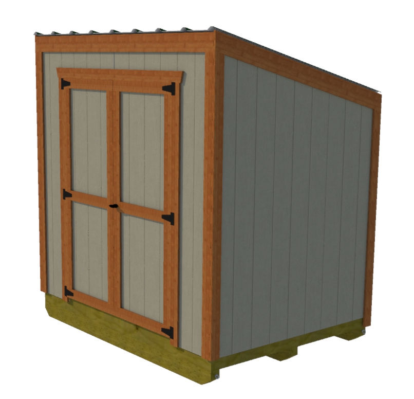 6'x8' lean shed plan no overhangs