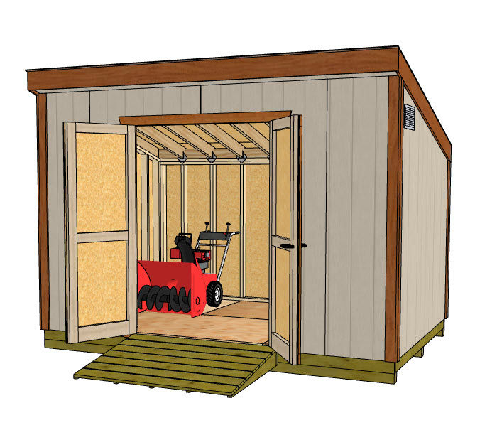 8x12 Lean-to Shed Plan