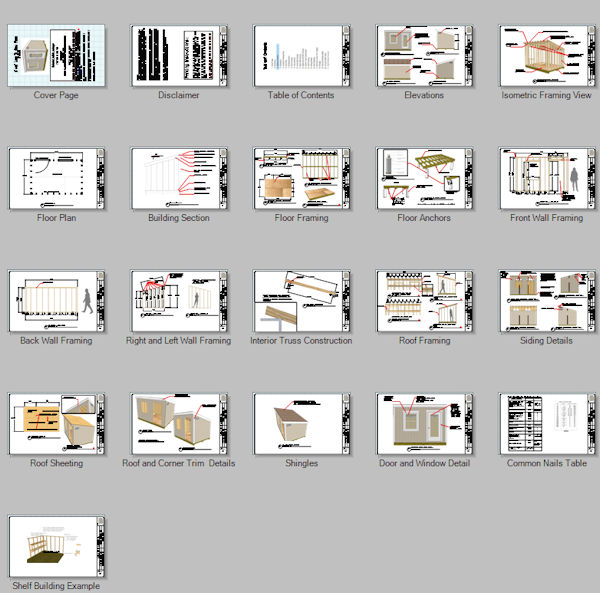 21 pages of lean to shed plans.