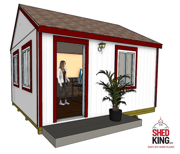 12x16 Backyard offic shed plan