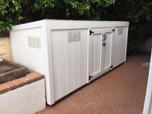 Lean to shed building guide will help you build a bicycle storage shed like this one.