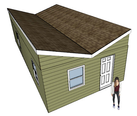 Butterfly style shed roof