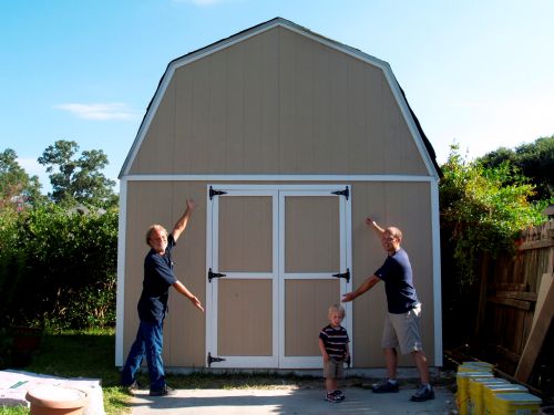 rustic garage with concrete floors, standard height