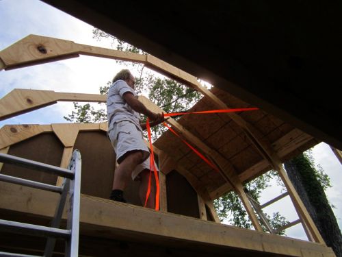 Sometimes you just have to figure out a way to do thins alone on the 12x16 barn shed
