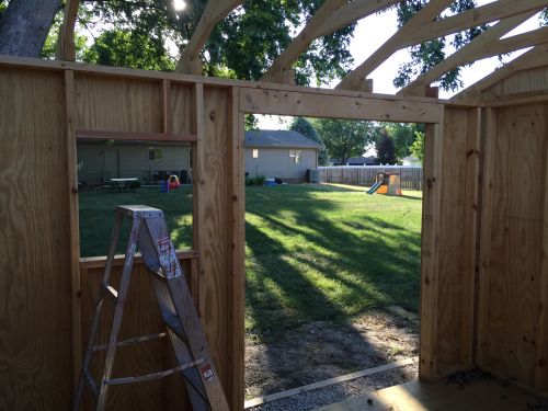 A view from the inside of Dans 12x10 saltbox A view from the inside of Dans 12x10 saltbox