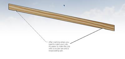 Making the top plate cuts after marking